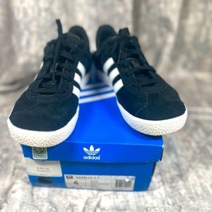 Adidas Gazelle Black and White Big Kid Size 6
